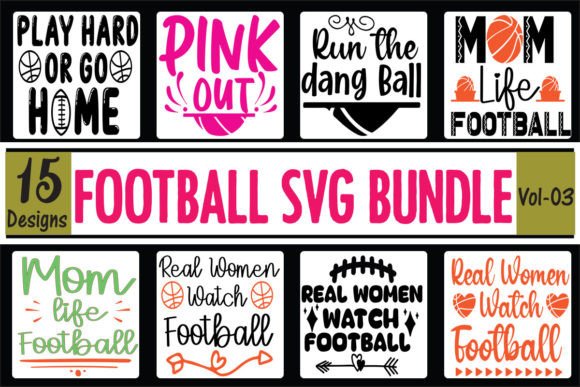 15 Football SVG Bundle: Graphics for Crafts & Marketing