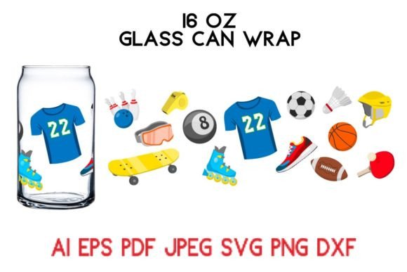 16 Oz Glass Sports Pattern Football SVG: A Versatile Graphic for Crafts & Content Publishing