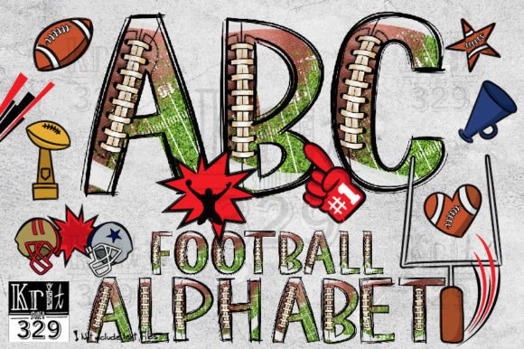 Alphabet Football Field Clipart Bundle: Crafts Meets Graphics for Playful Branding