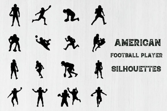 American Football Player Silhouettes – Graphics for Crafts That Score Big