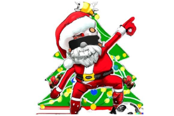 Christmas Santa Claus Soccer Football Graphics for Crafts & Digital Selling