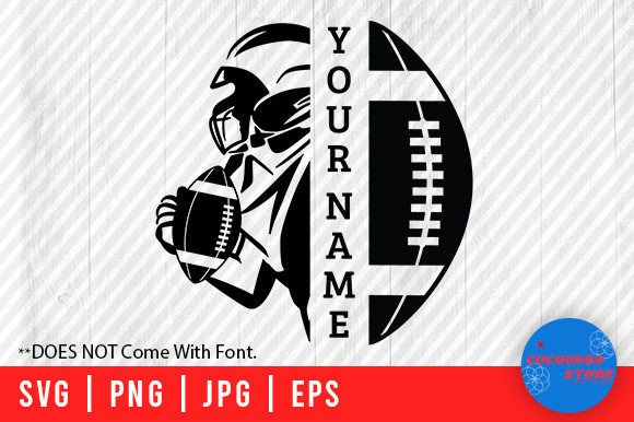 Football Player Name Frame Graphics for Crafts