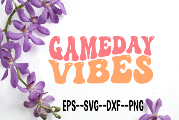 Gameday Vibes Football Retro Wavy Svg