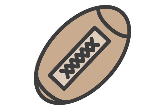 Rugby Ball Icon Graphics for Crafts & Digital Selling